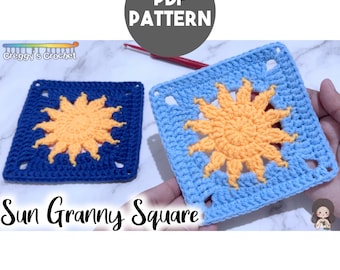 Crochet Sun Granny Square | PDF Pattern