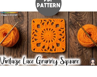 Crochet Vintage Lace Granny Square | PDF Pattern