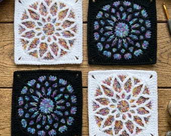 Stained Glass Granny Square Bundle (No. 1 & 3) | PDF Pattern
