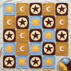 Crochet Celestial Trio: Sun, Moon & Star Bundle (3-in-1 Pack) | PDF Pattern