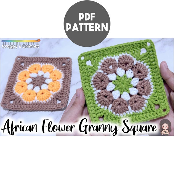 Crochet African Flower Granny Square | PDF Pattern