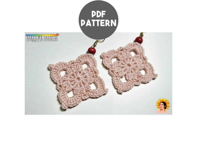 Crochet Lace Diamond Earrings Pattern, Micro Crochet Jewelry Motif PDF, Modern Geometric Lace Earring, Delicate Boho Crochet Digital Download
