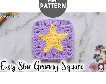 Crochet Easy Star Granny Square | PDF Pattern