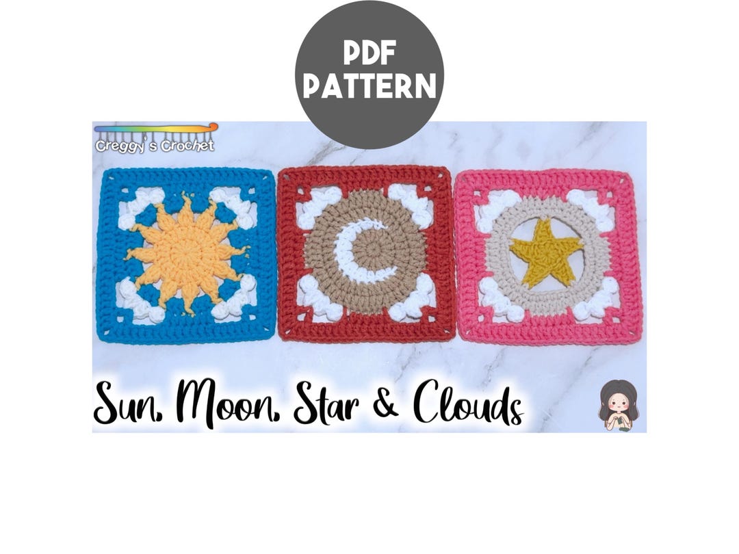 crochet-sun-moon-star-clouds-granny-square-pack-pdf-pattern-etsy