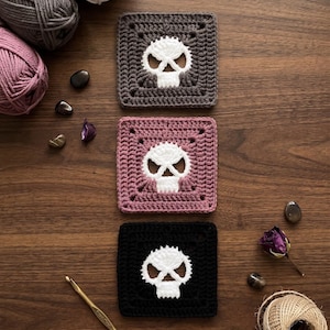 Crochet Skull Granny Square | PDF Pattern