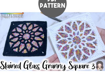 Crochet Stained Glass Granny Square 3 | PDF Pattern
