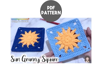 Crochet Sun Granny Square | PDF Pattern
