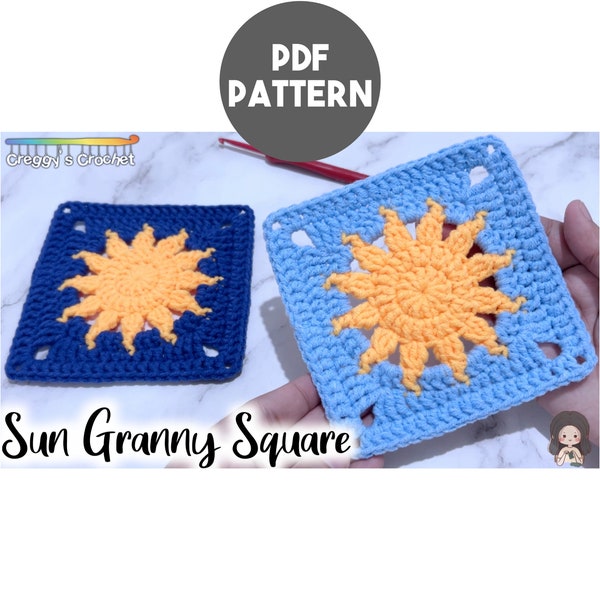 Crochet Sun Granny Square | PDF Pattern