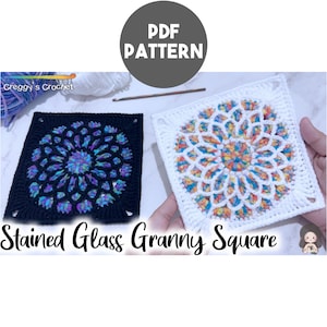 Crochet Stained Glass Granny Square | PDF Pattern