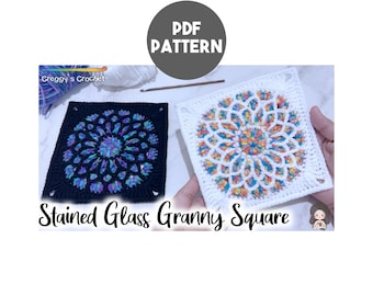 Crochet Glasmalerei Oma Square | PDF-Schnittmuster