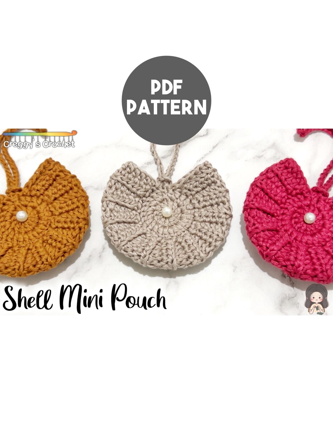 Crochet Shell Mini Pouch | PDF Pattern - Etsy