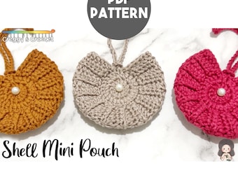 Crochet Shell Mini Pouch | PDF Pattern