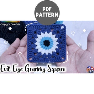 Crochet Evil Eye Granny Square | PDF Pattern