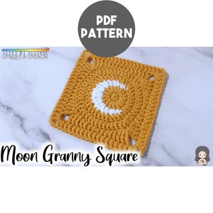 Crochet Moon Granny Square | PDF Pattern