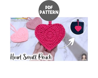 Crochet Heart Small Pouch | PDF Pattern
