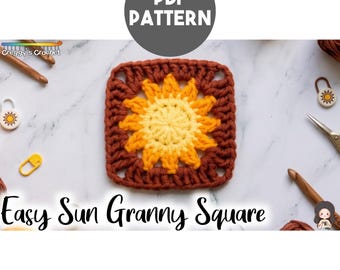Crochet Easy Sun Granny Square | PDF Pattern