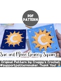 Crochet Sun and Moon Granny Square | PDF Pattern