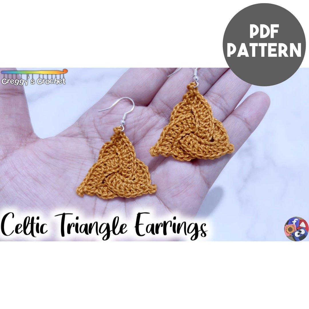 Crochet Celtic Triangle Earrings PDF Pattern - Etsy