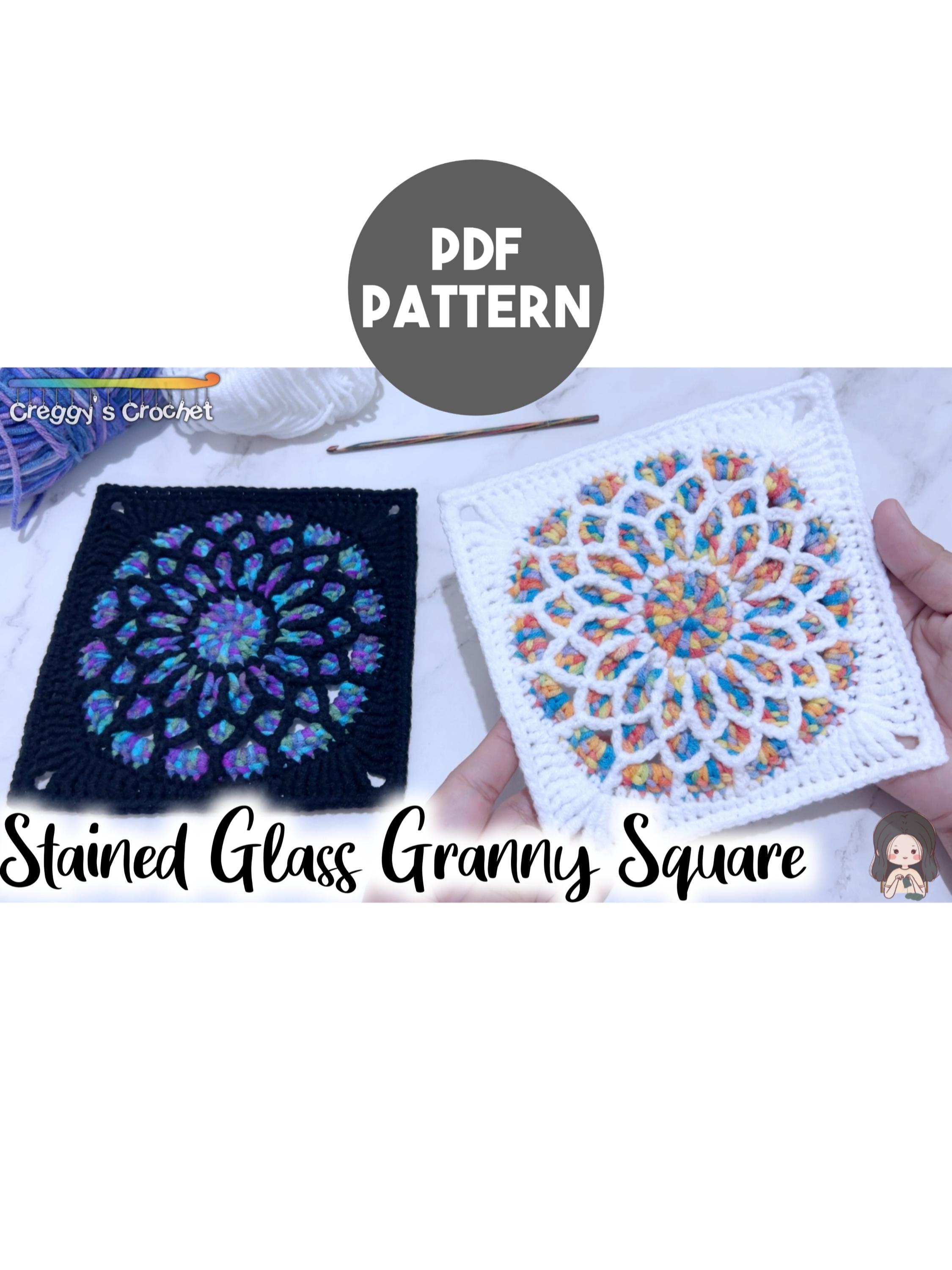 21 Stained Glass Crochet Patterns for Colorful Blankets, Squares, and More 10 Crochet Stained Glass Granny Square