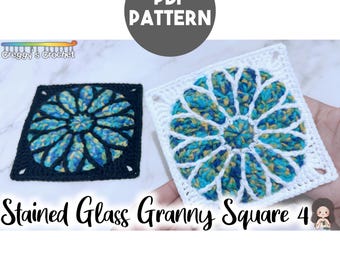Crochet Stained Glass Granny Square 4 | PDF Pattern