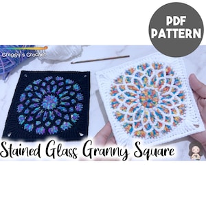 Crochet Stained Glass Granny Square | PDF Pattern