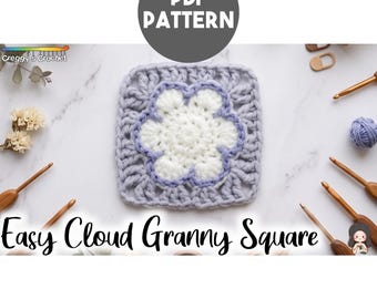 Crochet Easy Cloud Granny Square | PDF Pattern