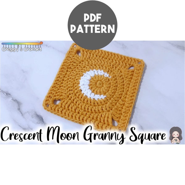 Crochet Crescent Moon Granny Square | PDF Pattern