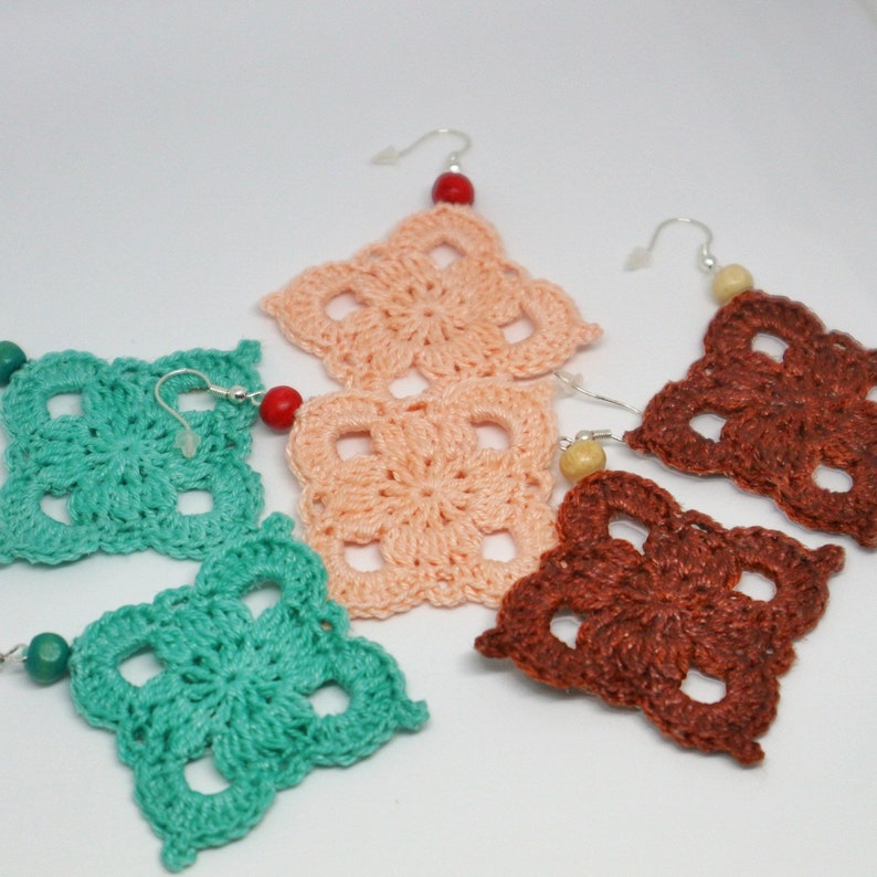Crochet Lace Diamond Earrings | PDF Pattern image 2
