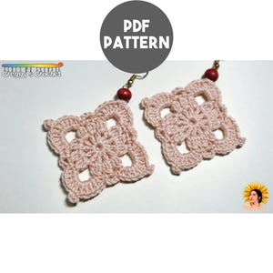 Crochet Lace Diamond Earrings | PDF Pattern image 1