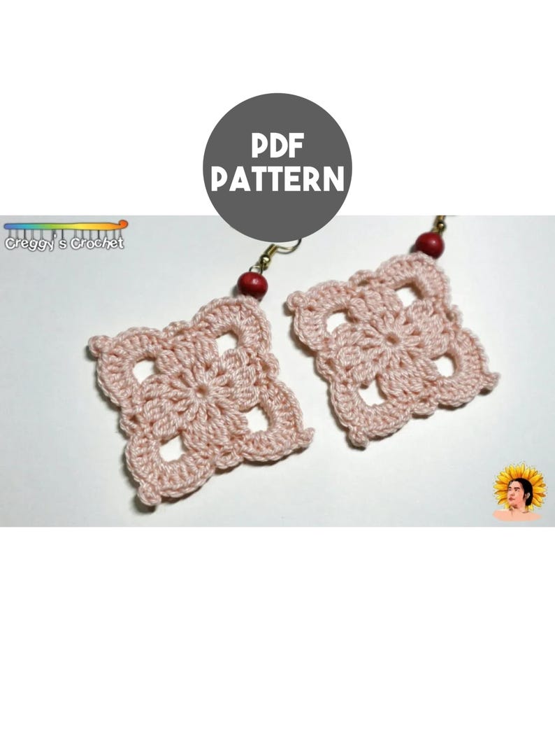 Crochet Lace Diamond Earrings | PDF Pattern image 1
