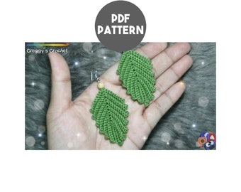Crochet Leaf Earrings | PDF Pattern