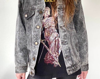 punk sleeveless denim jacket