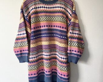 90’s Vintage ~ Women’s Knitwear ~ Size S/M ~ Colourful Jumper
