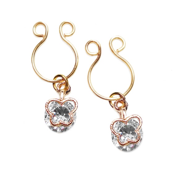 Non Piercing Nipple Jewelry Gold Butterfly with Rhinestone Fake Nipple Jewelry Clip On Nipple Rings Nipple Shields Erotic Nipple Jewelry Etsy
