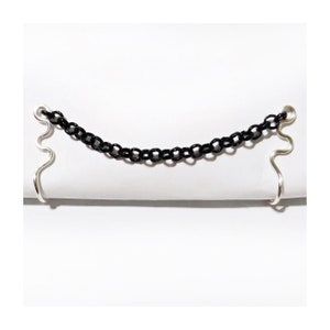 Black Chain Double Nose Cuff: Fake Piercing, Silver Plated