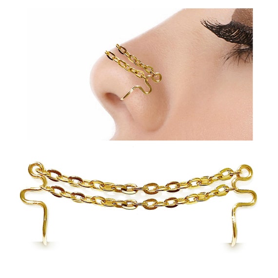 Gold nose chain deals