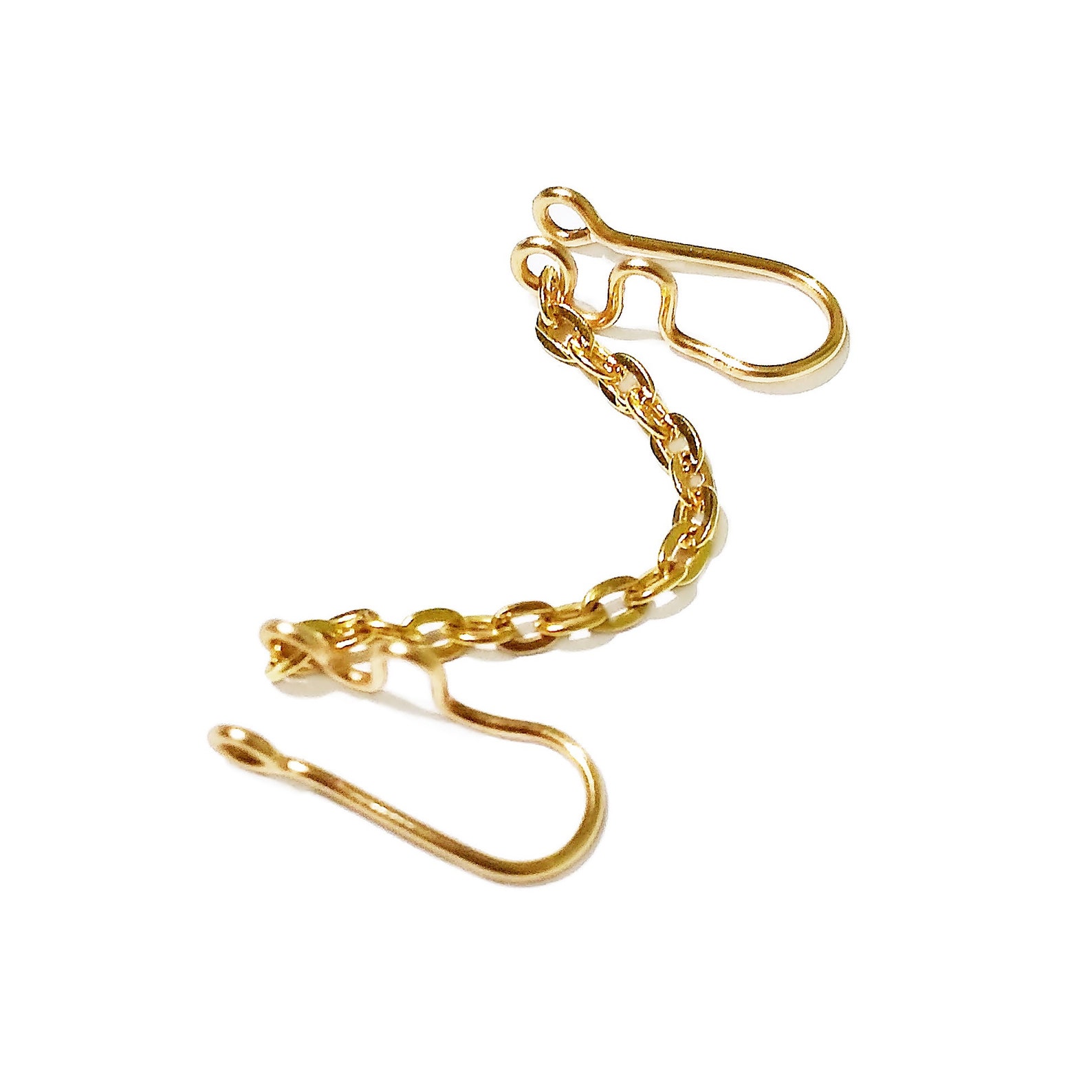 Gold Nose Chain for Double Fake Nose Piercing Nostril Etsy