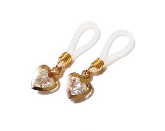 Adjustable Nipple Nooses with Gold Heart - Boho Non Pierced Body Jewelry - Fake Nipple Piercing