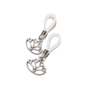 Silver Lotus Nipple Nooses: Adjustable Non Pierced Jewelry