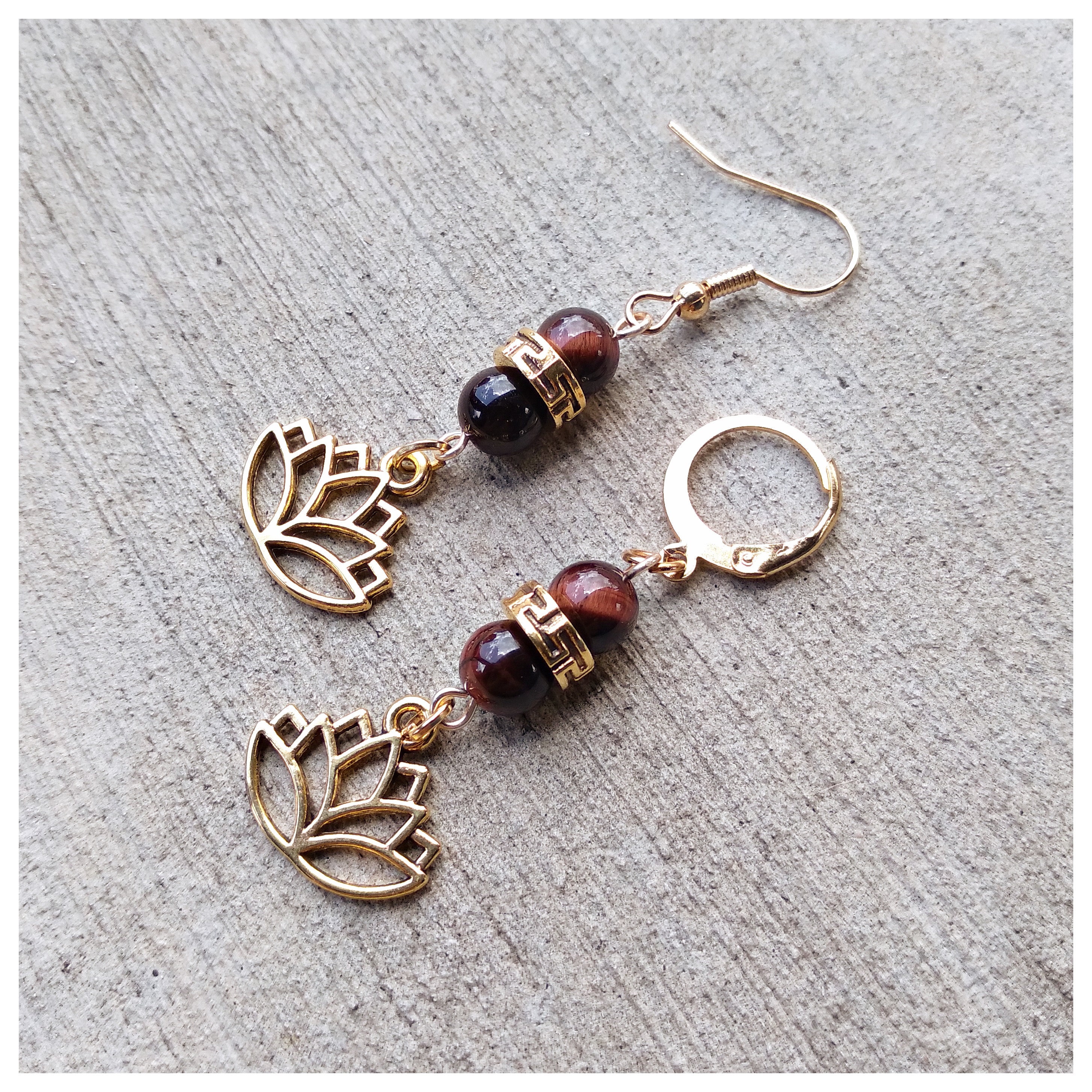 Dragonball inspired potara earring Tiger's eye/Malaysian 