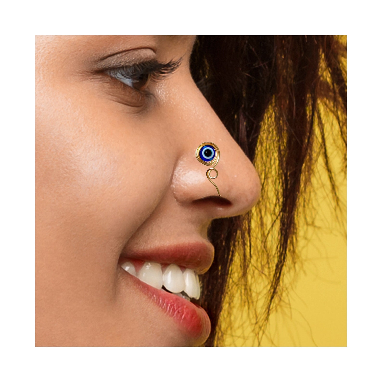 Evil Eye Nose Cuff Rings Set of Two Faux Nose Ring Fake | Etsy