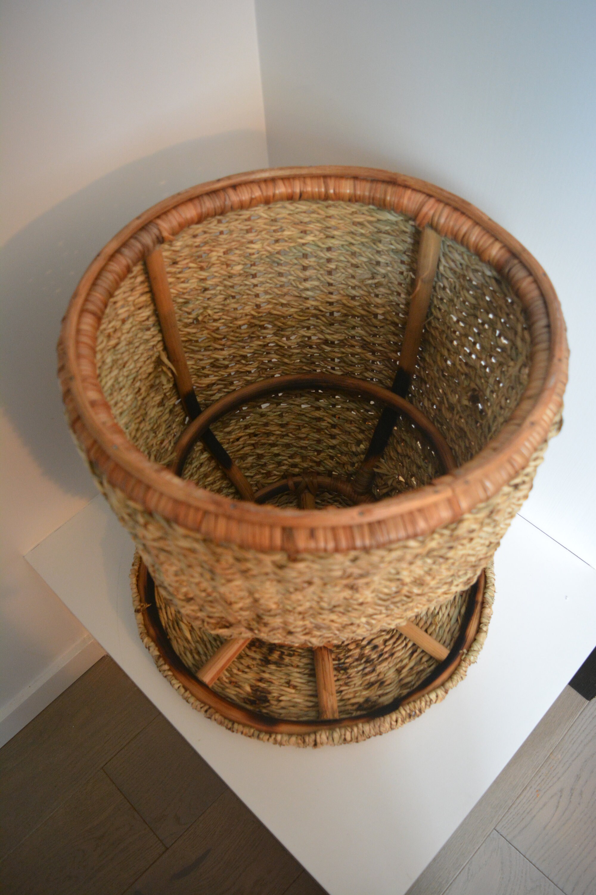 Vintage raffia side table Etsy