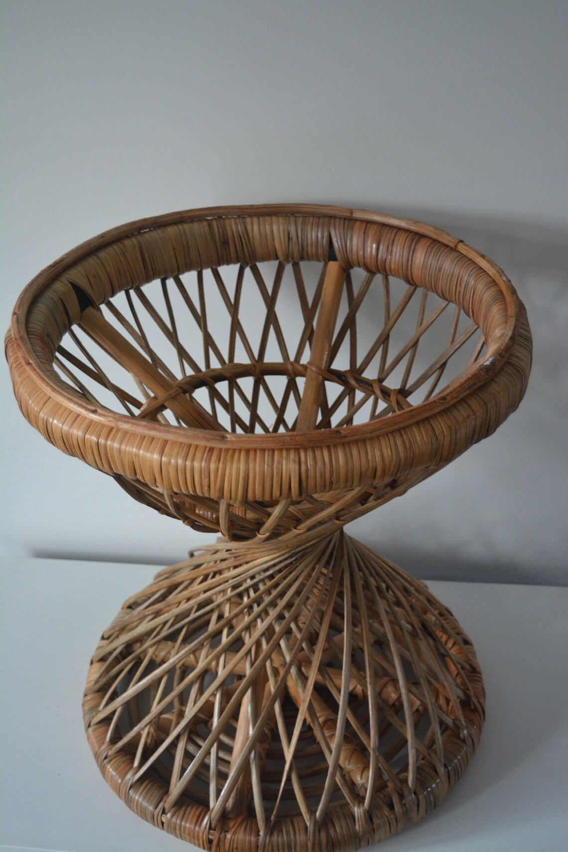Vintage rattan side table Etsy
