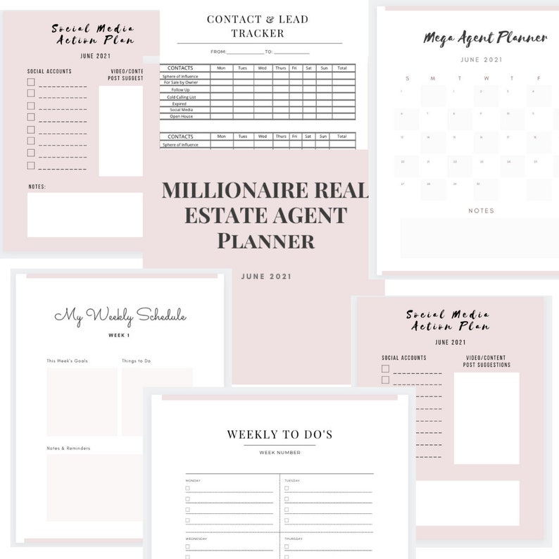 Millionaire Real Estate Agent Planner FULL 2021 Etsy