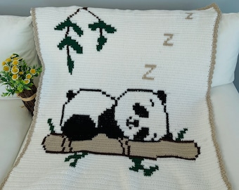 Sleepy Panda Blanket Crochet Pattern - Adorable Handmade & Homemade Gift