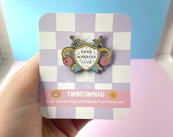 Endometriosis Endo Warrior Club enamel pin - Chronic Illness, spoonie, invisible illness