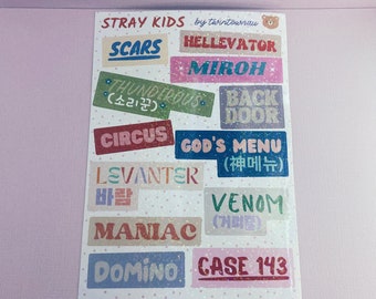 Stray Kids SKZ singles - stickervel holografische glitter - k-pop (a5-formaat)