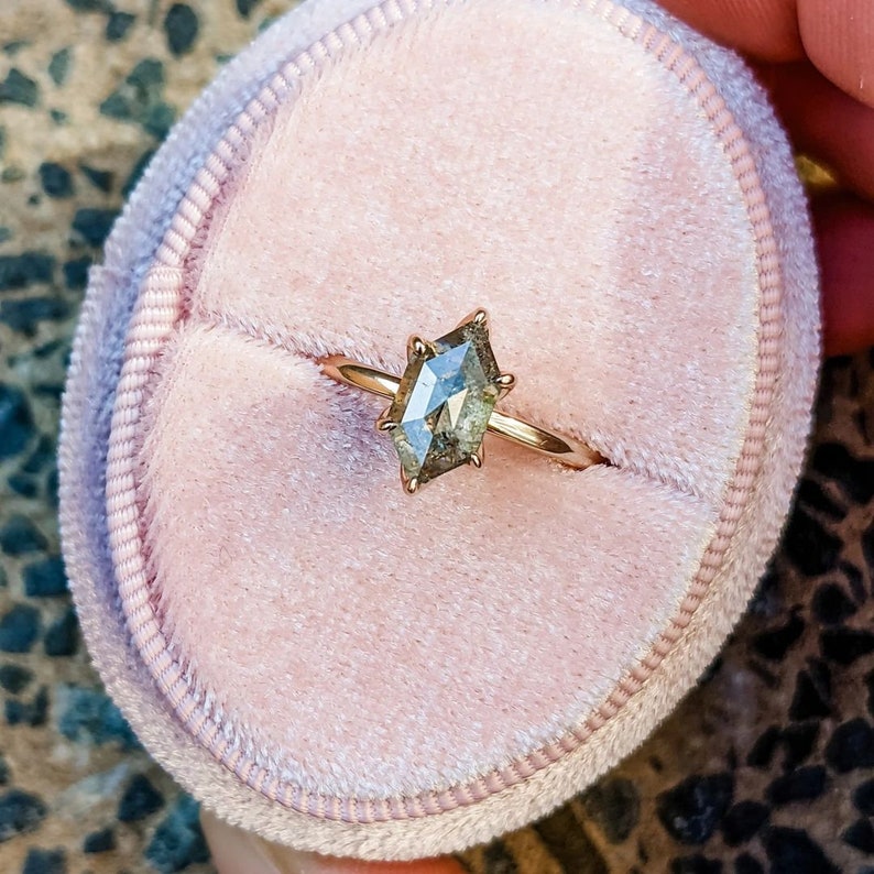 2.50ct Salt and Pepper Moissanite Ring Engagement Ring Etsy