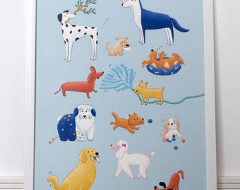 Dogs Poster – Wall Art for Baby & Kids Room – Nursery Decor – 30x40 cm