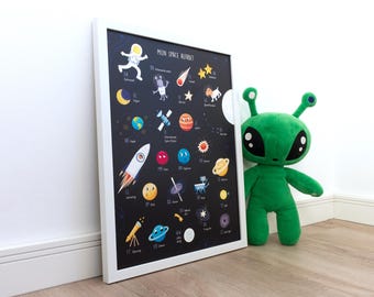 Alphabet Space Poster - Dutch 30x40cm